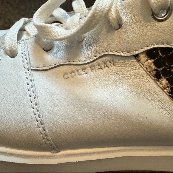 Cole Haan Grand Crosscourt Leather Sneakers White Snake Trim Womens NWOB - Picture 4 of 9